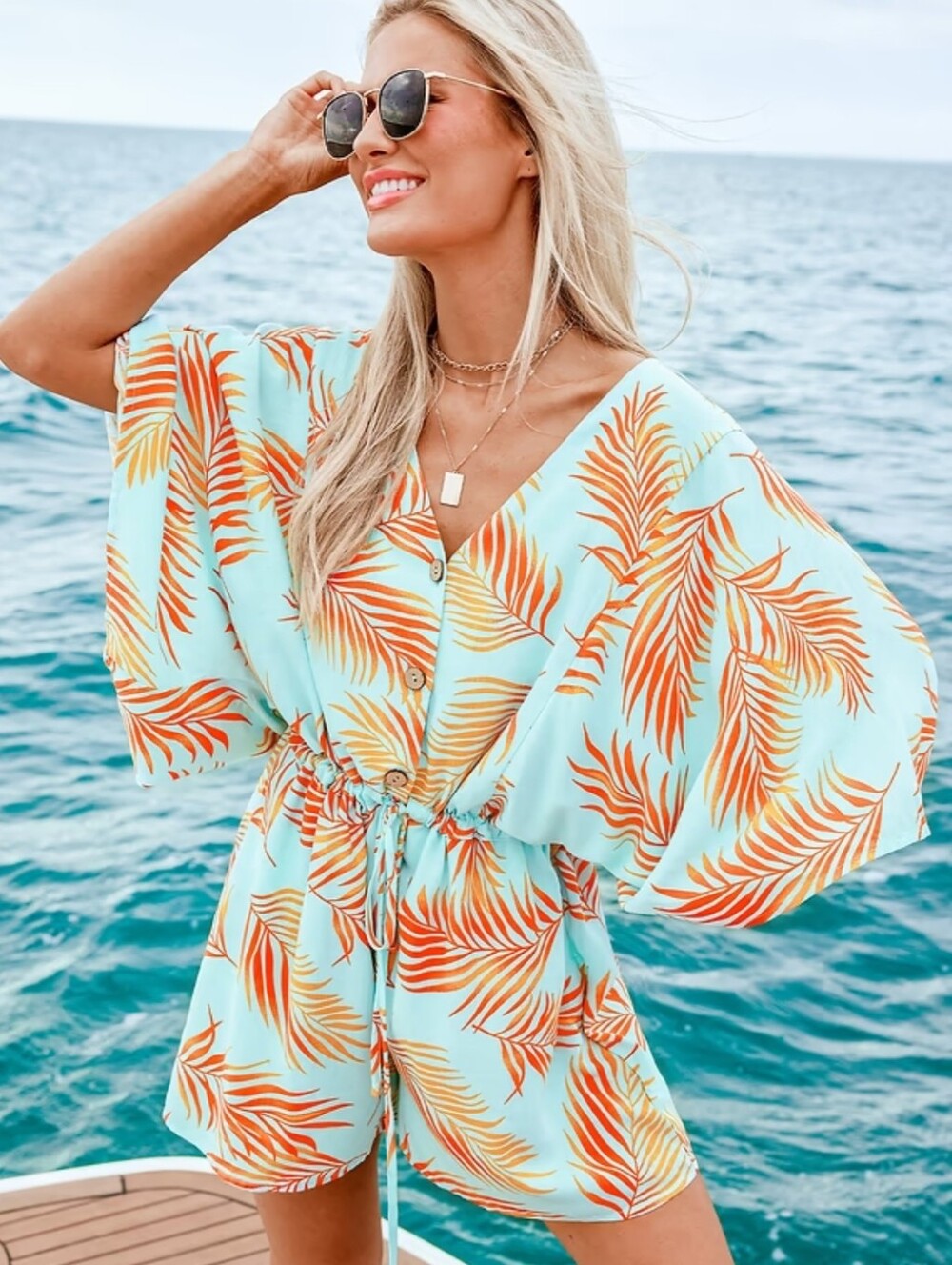 CUPSHE Women's Tropical Print Romper
